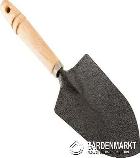 Blumenkelle aus Metall mit Holzgriff